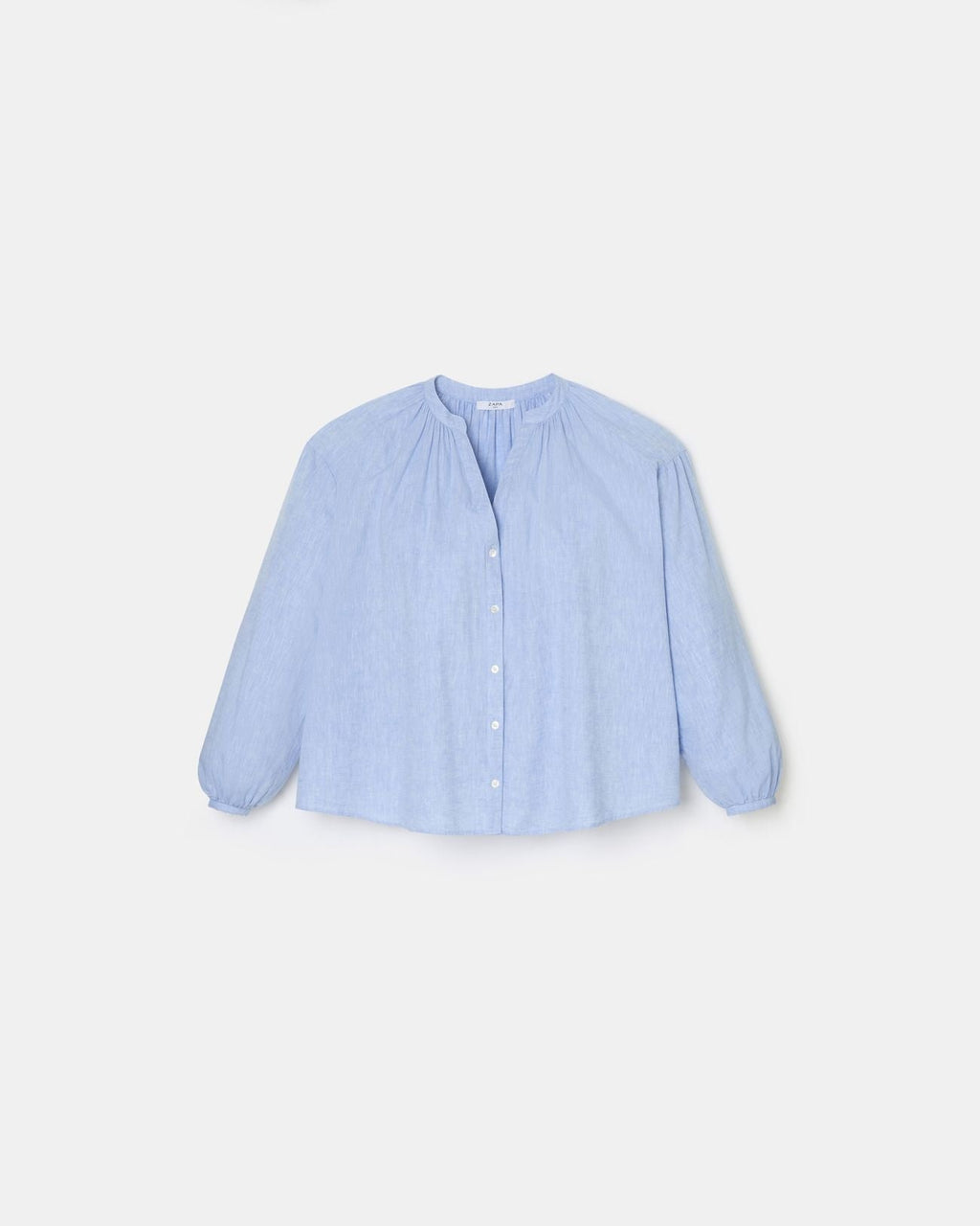 Chemise fluide en coton bleue ciel_5