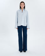 Chemise en popeline bleu ciel_4