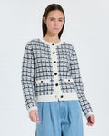Gilet façon tweed bicolore nocturne écru_1