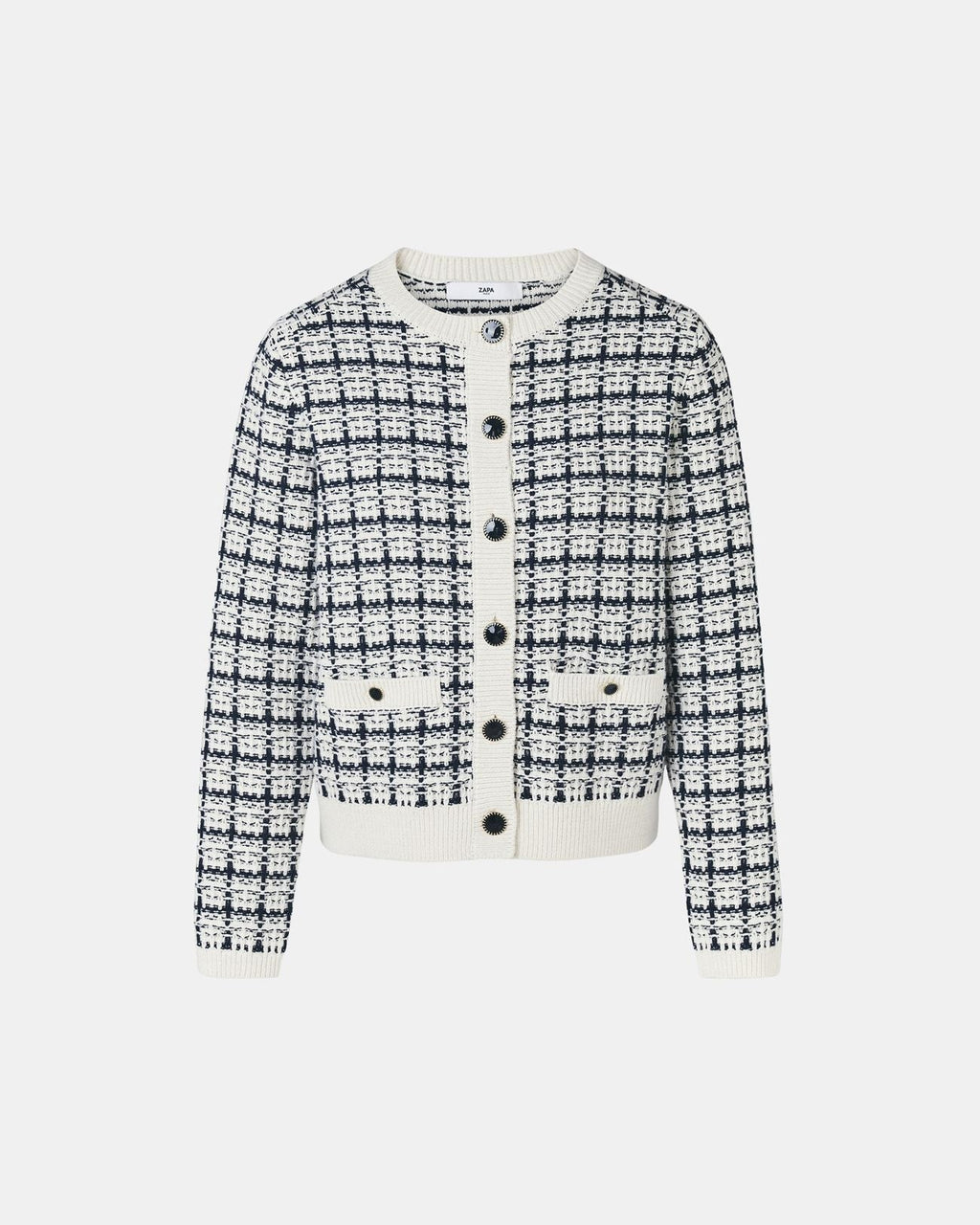 Gilet façon tweed bicolore nocturne écru_5