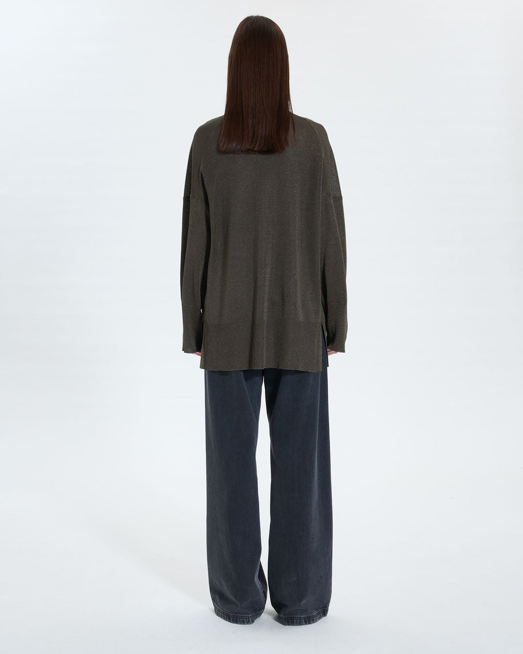 Gilet long kaki pailleté_3