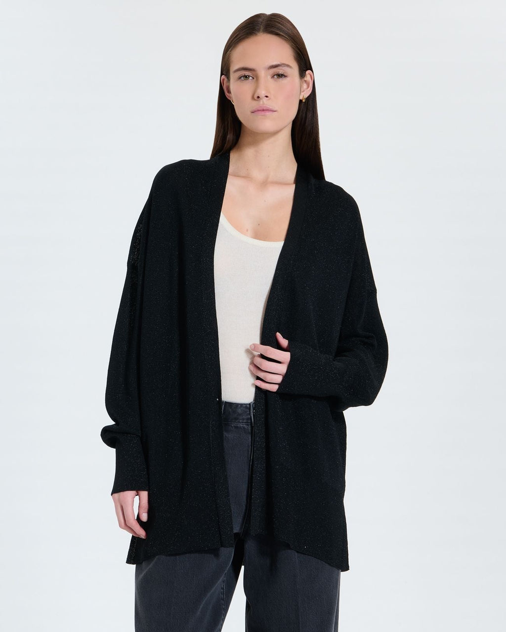 Gilet long noir pailleté_1
