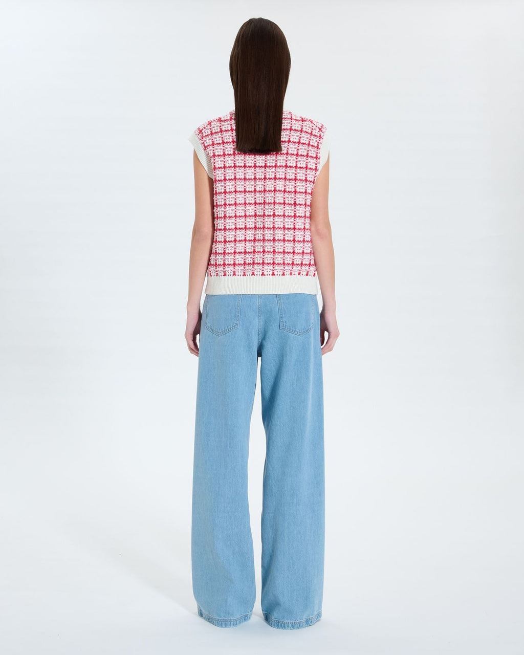 Gilet sans manches façon tweed bicolore_4
