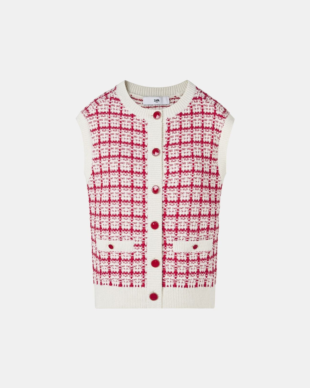 Gilet sans manches façon tweed bicolore_6