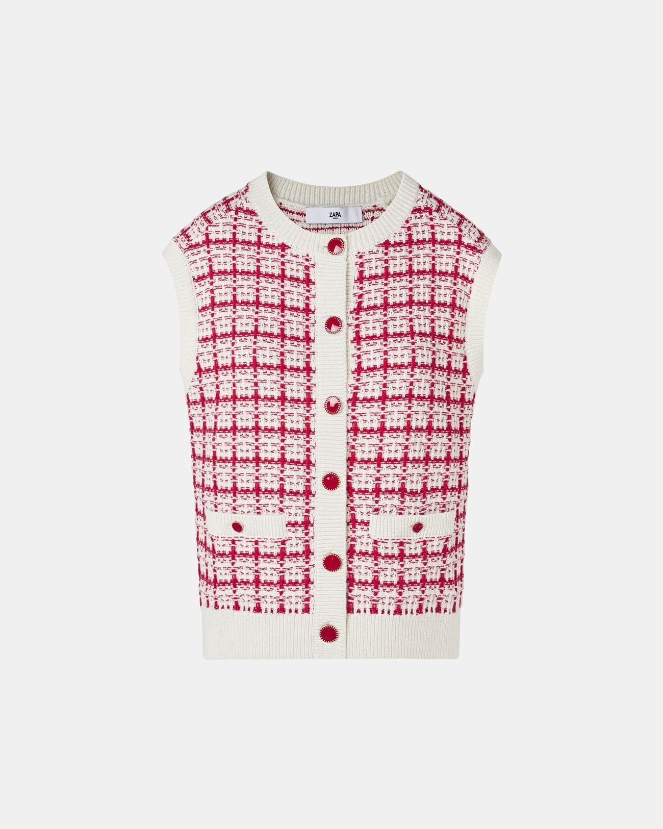 Gilet sans manches façon tweed bicolore_6