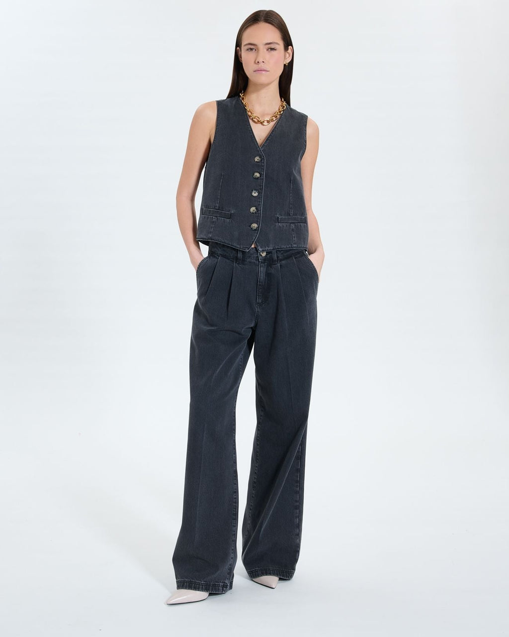 Gilet sans manches en jean noir_2