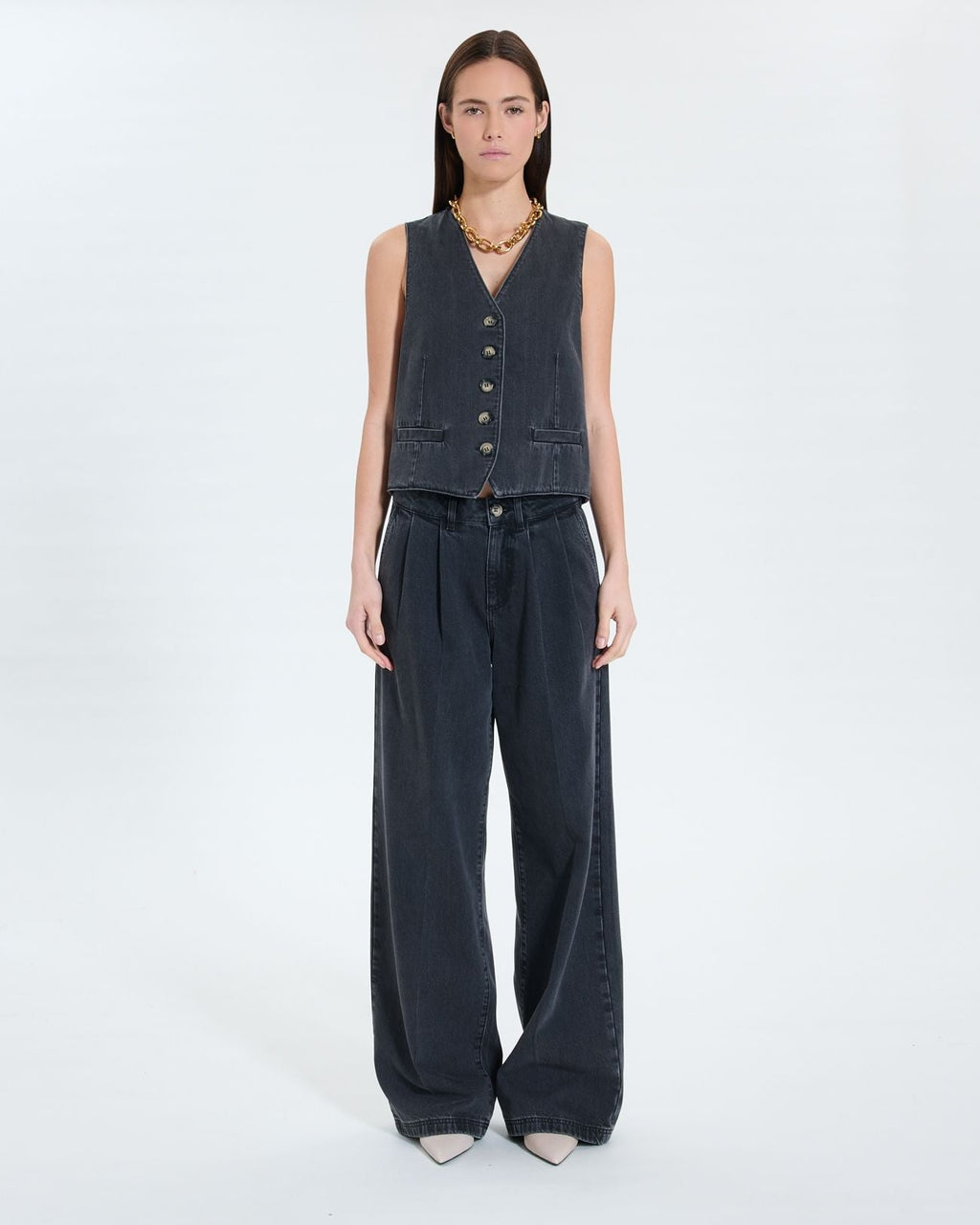 Gilet sans manches en jean noir_4