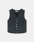 Gilet sans manches en jean noir_5