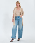 Gilet long ajouré champagne pailleté_1