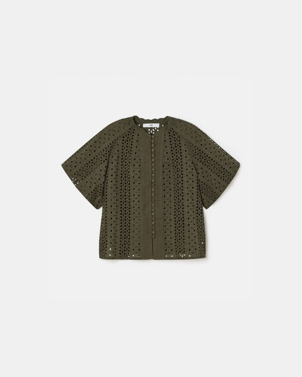 Chemisier en broderie anglaise army_1