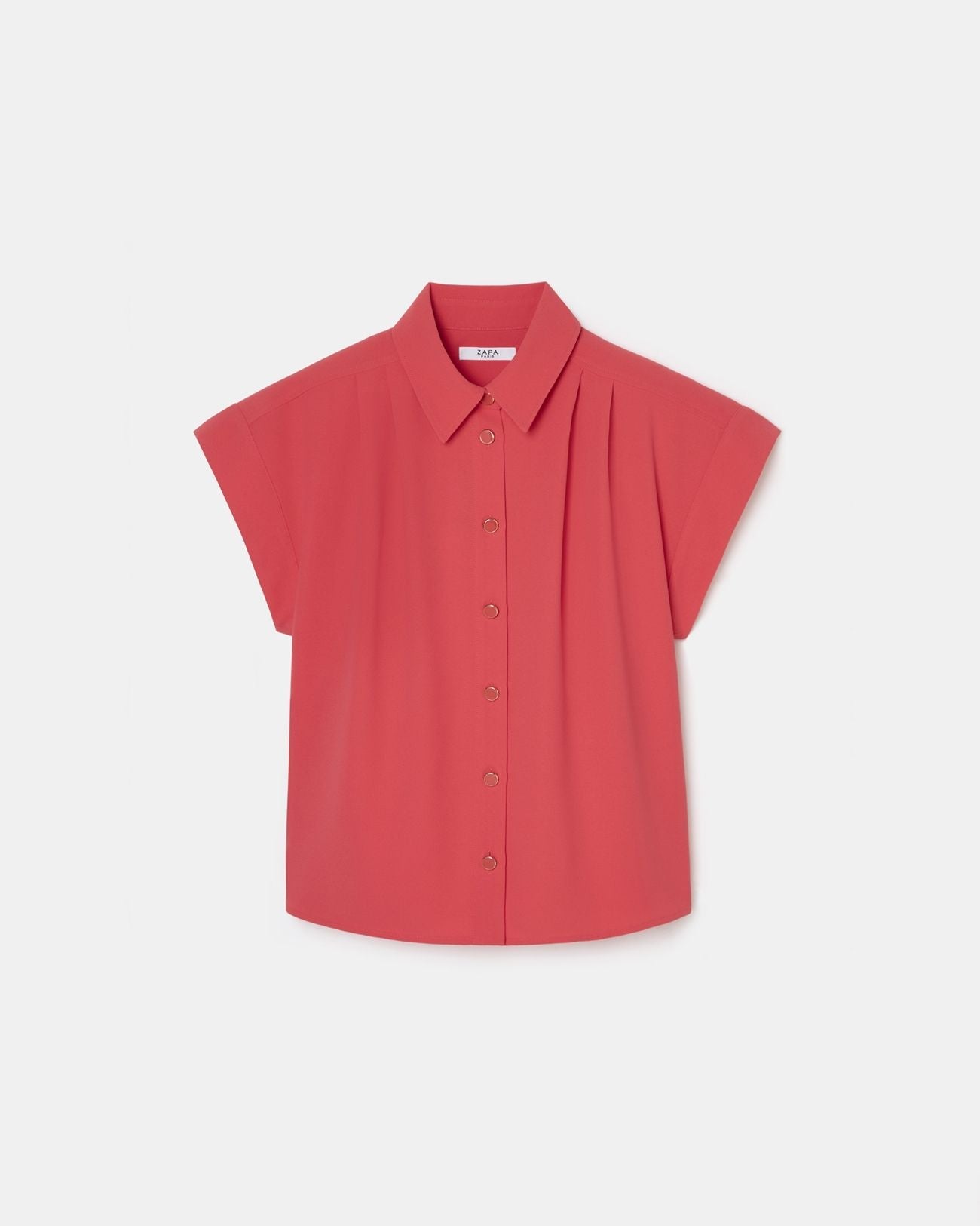Chemise manches courtes corail_5