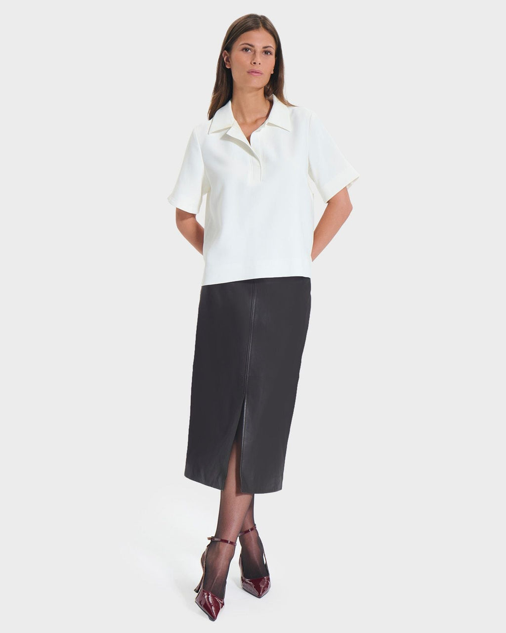 Top chemise fluide écru_1