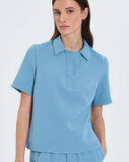 Top chemise fluide bleu_1