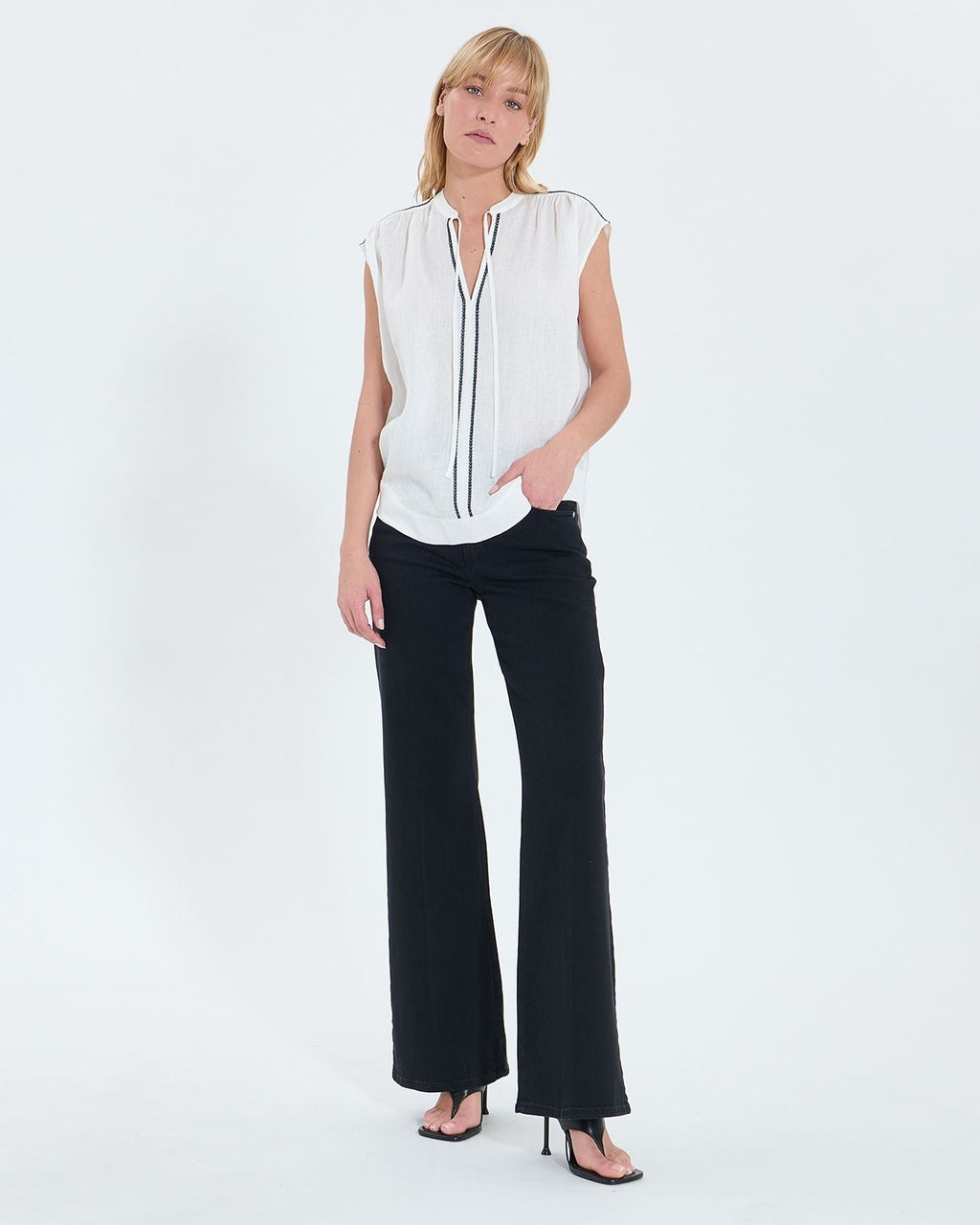 Top fluide en lin écru_1