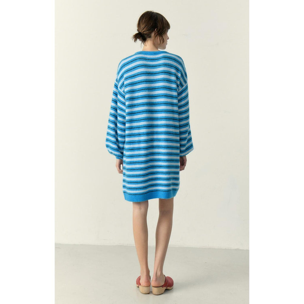Robe Manches Longues Col Rond - Rayures Sport - Femme