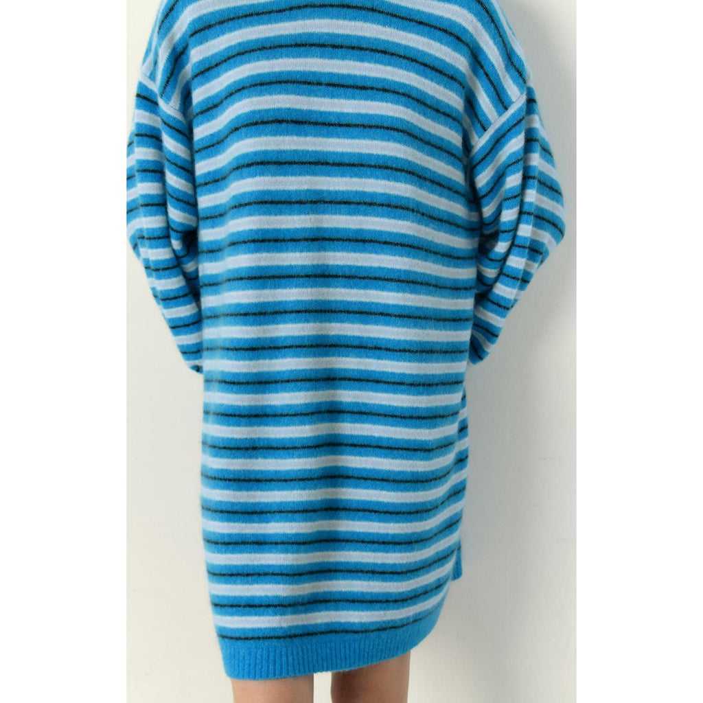 Robe Manches Longues Col Rond - Rayures Sport - Femme