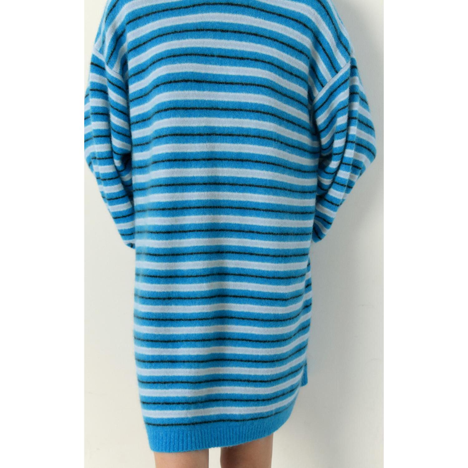 Robe Manches Longues Col Rond - Rayures Sport - Femme