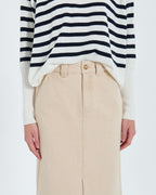 Jupe longue en jean beige_2