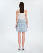 Jupe courte style tweed bleue_3