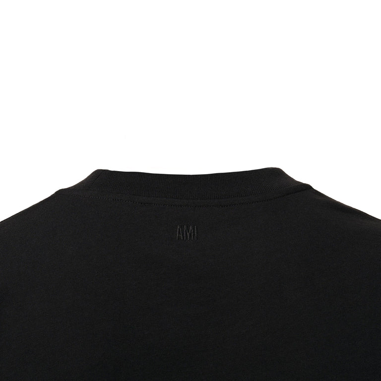 Ami Paris - T-Shirt Patch Ami De Coeur – Noir Beige
