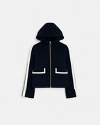 Manteau en laine bicolore nocturne contour cuir_5