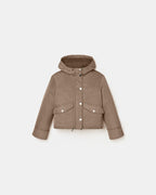 Manteau court en nylon kaki_5