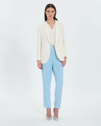 Pantalon cigarette en crêpe bleu_1