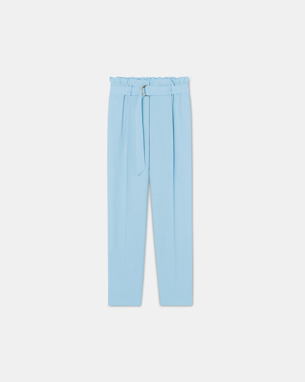 Pantalon cigarette en crêpe bleu_5