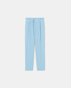 Pantalon cigarette en crêpe bleu_5