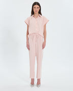 Pantalon ample en crêpe nude_1