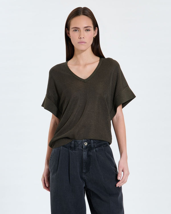 Pull fin kaki pailleté_1