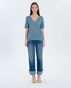 Pull col V bleu_4