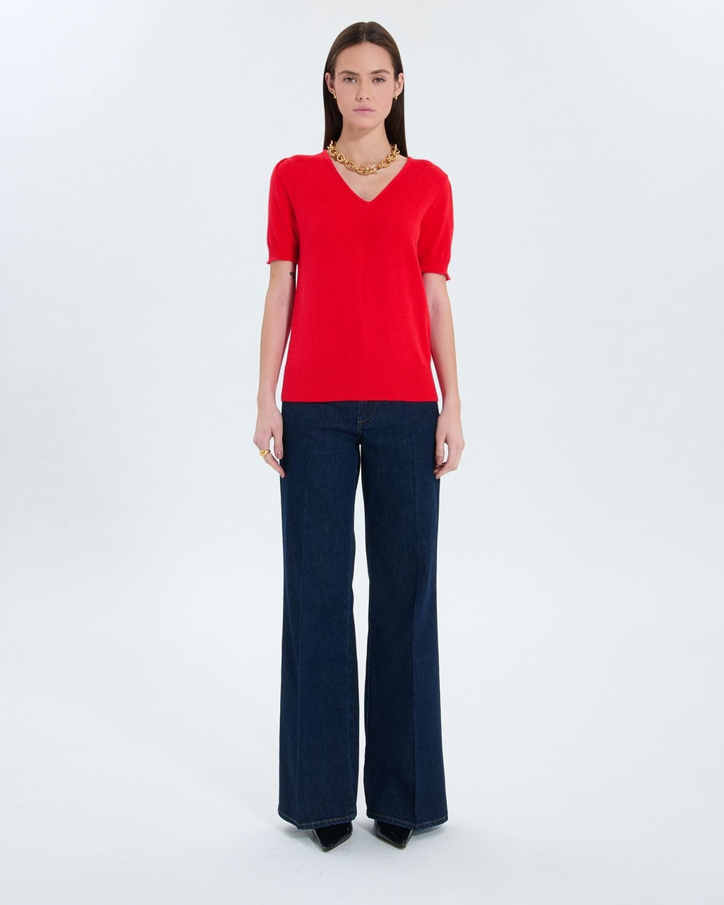 Pull manches courtes rouge_4
