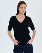 Pull manches courtes noir_1