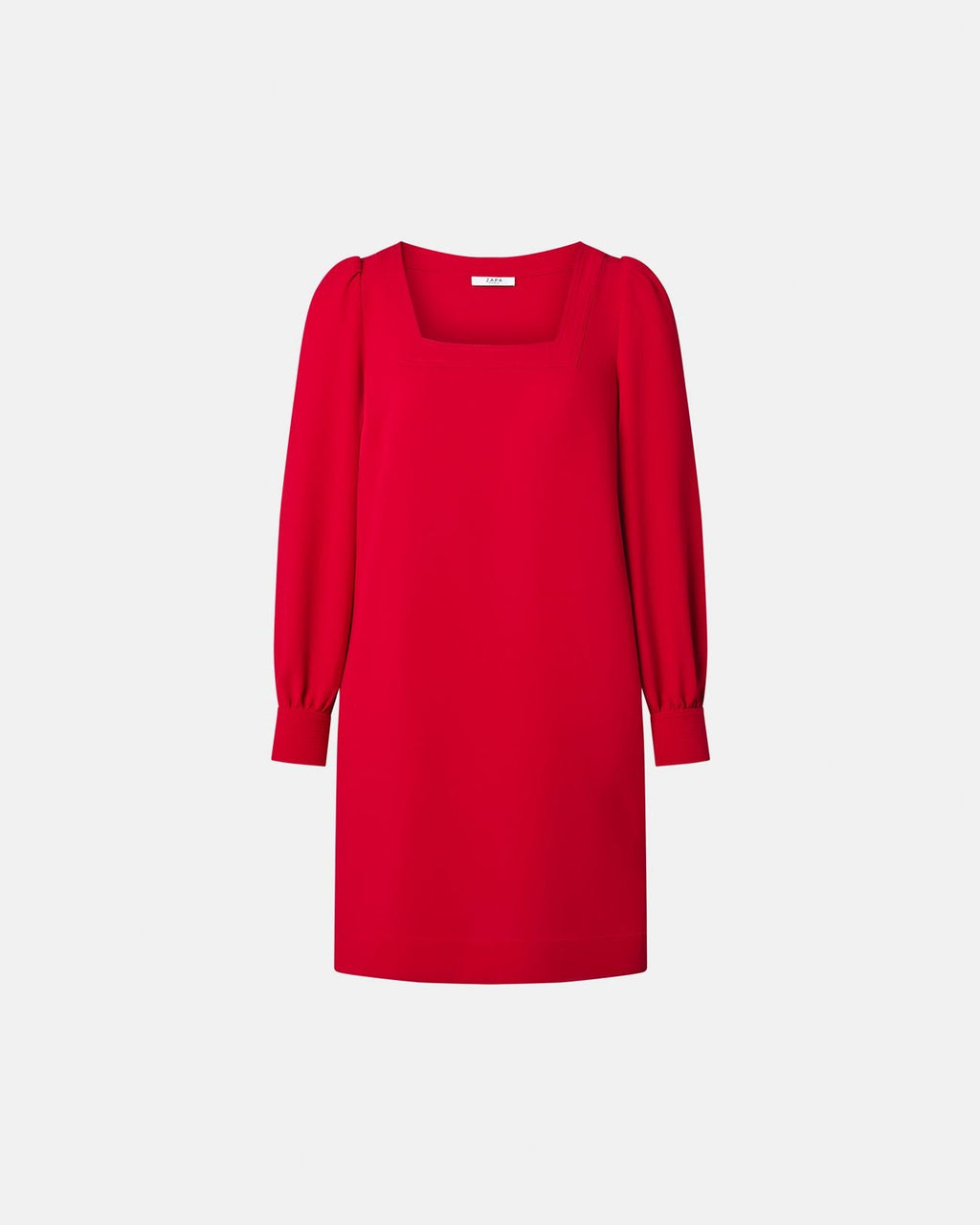 Robe courte en crêpe rouge_5