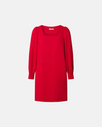 Robe courte en crêpe rouge_5