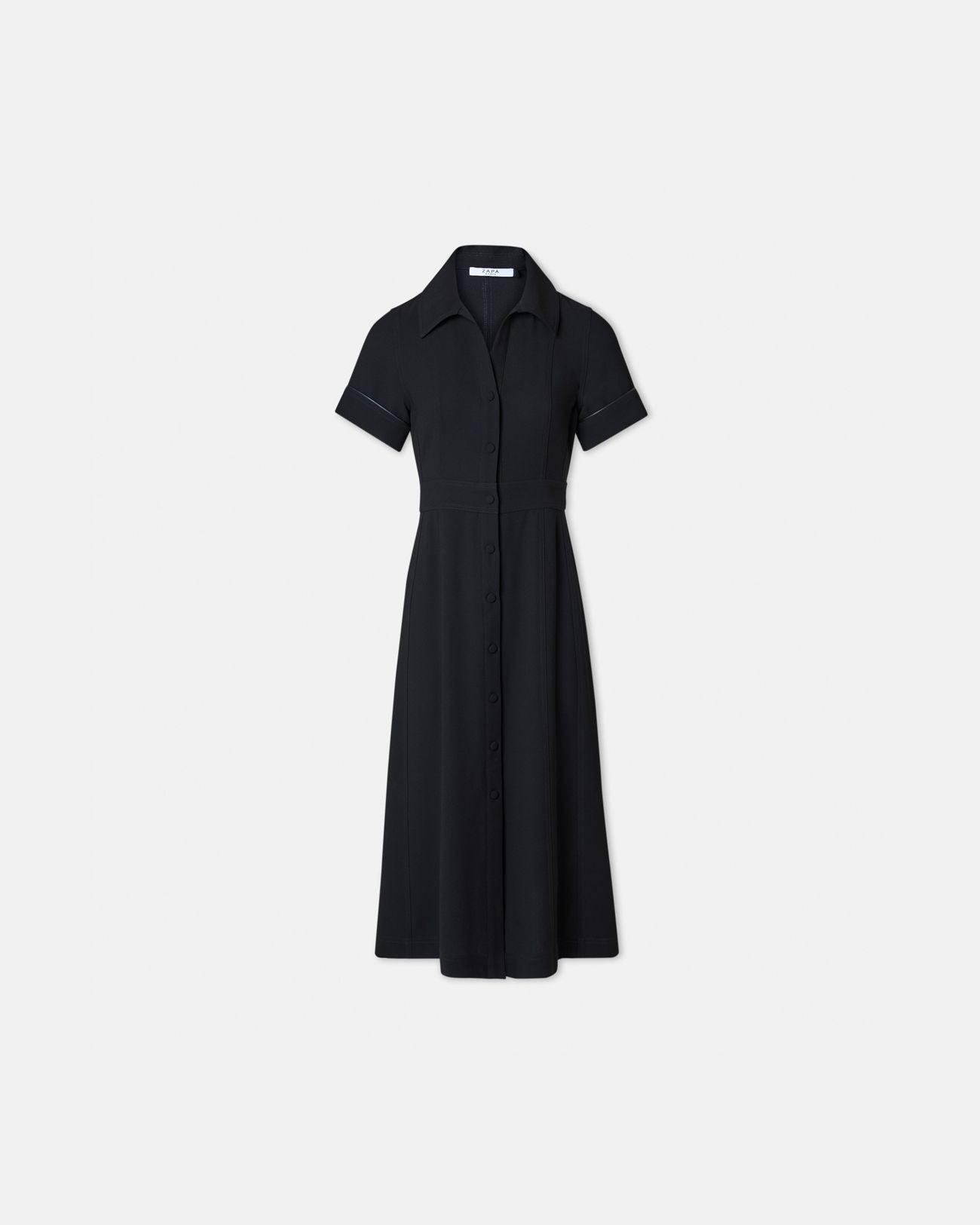 Robe chemise en crêpe noire_1