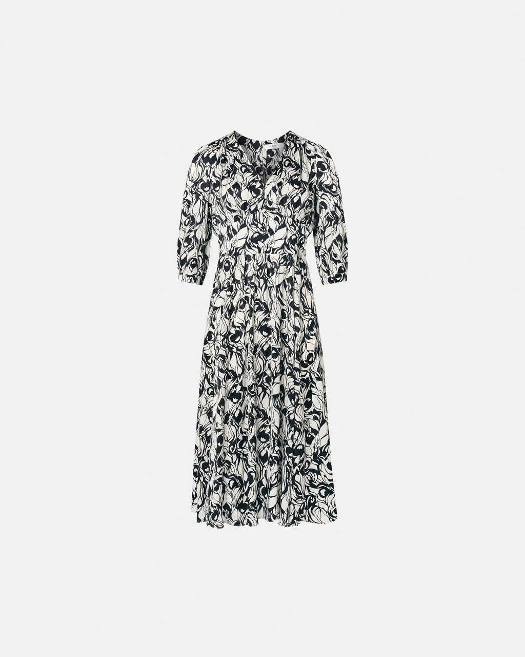 Robe longue évasée à imprimé floral_5