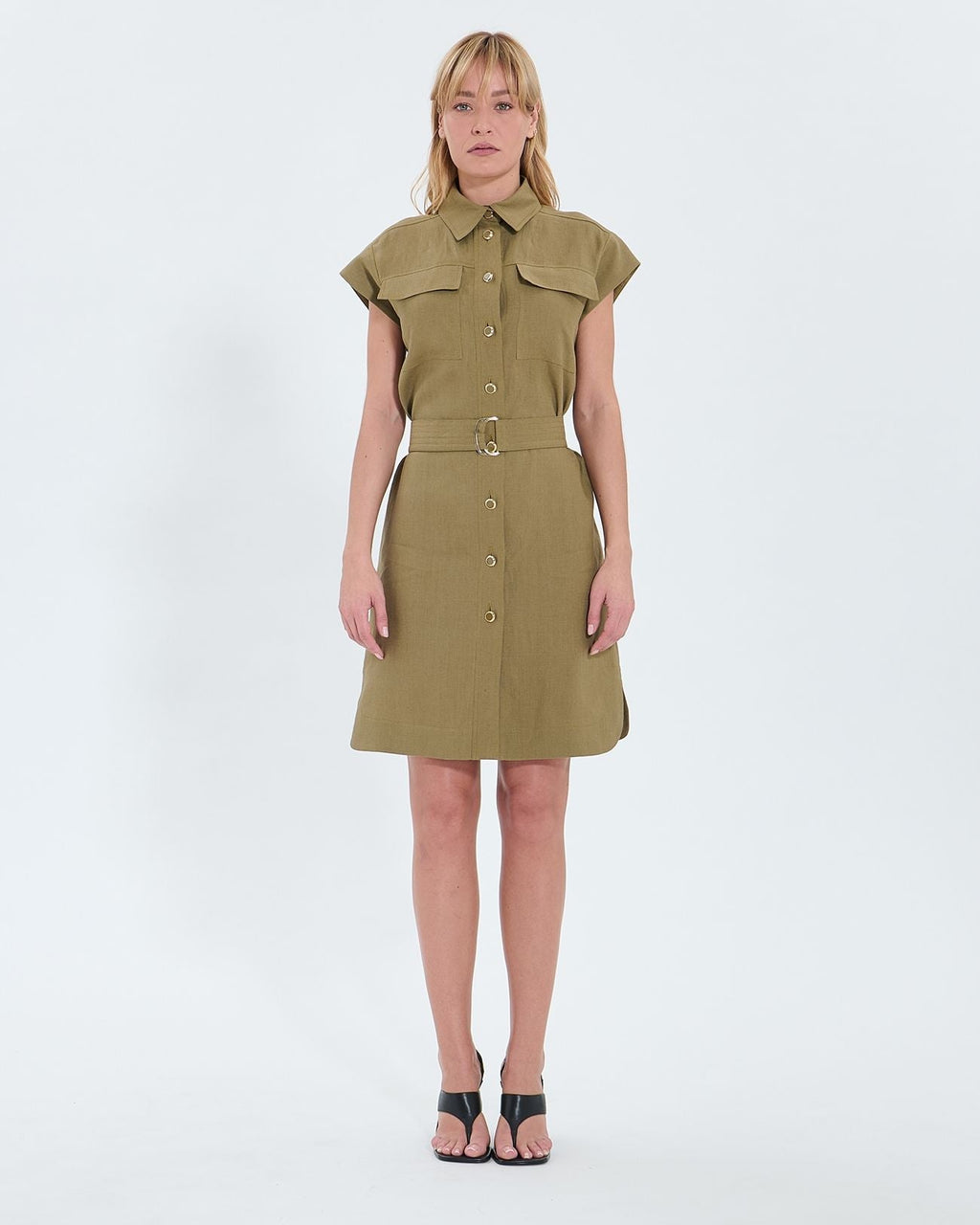 Robe chemise kaki_4