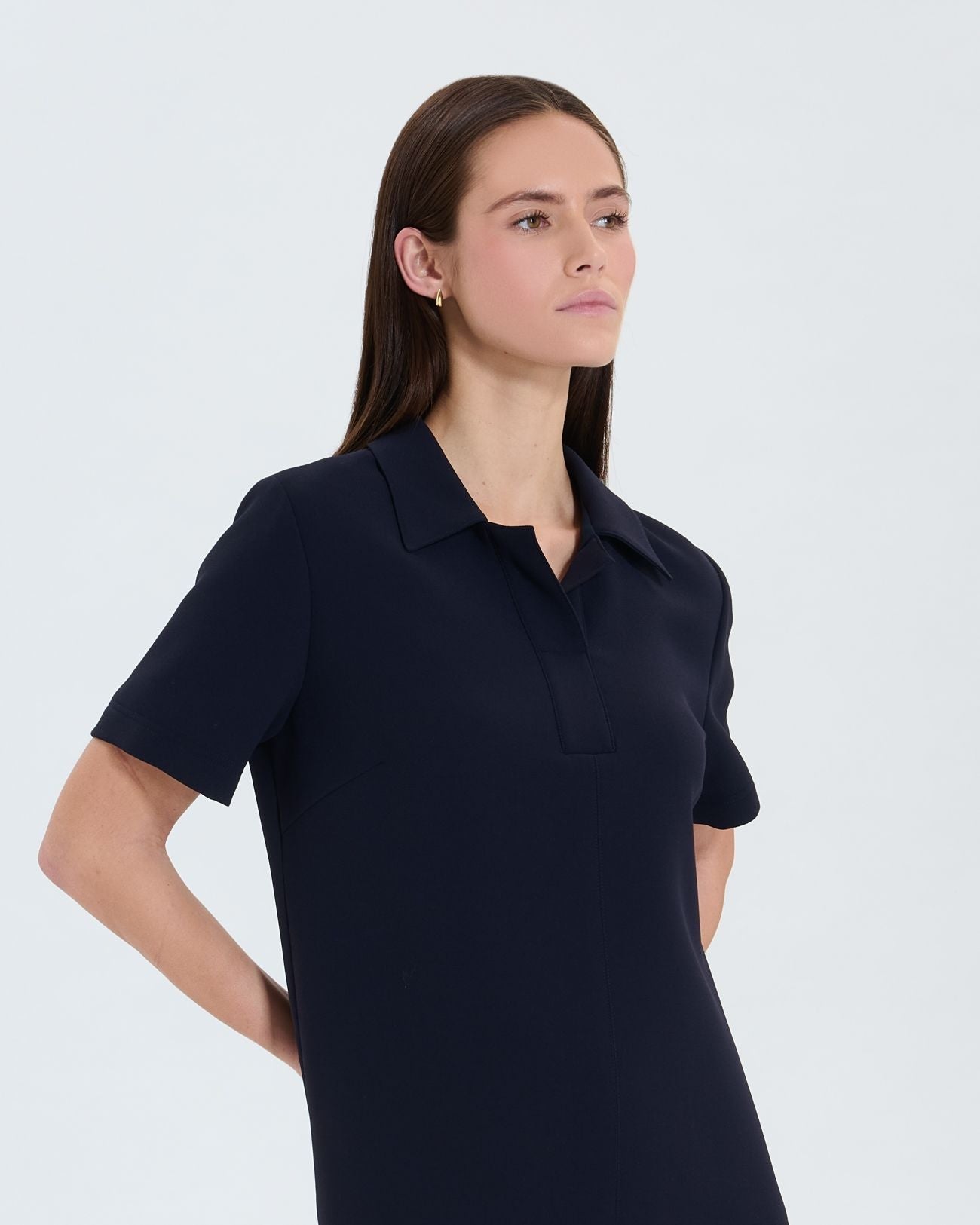 Robe chemise en crêpe nocturne_2