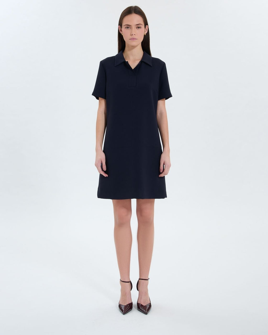 Robe chemise en crêpe nocturne_4