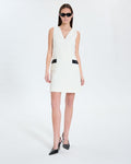 Robe courte en tweed écrue_1