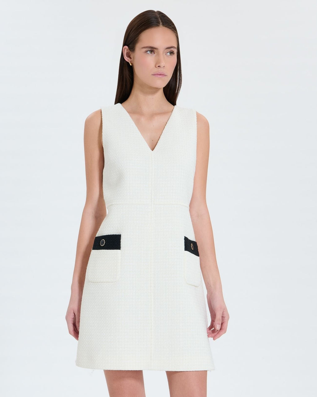 Robe courte en tweed écrue_2