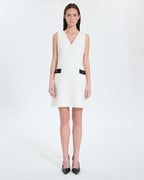 Robe courte en tweed écrue_4