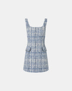 Robe courte en tweed bleue_6