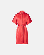 Robe chemise satinée corail_4