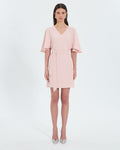 Robe courte en crêpe nude_1