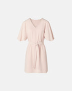 Robe courte en crêpe nude_4
