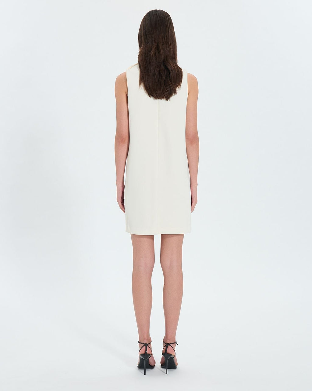 Robe droite en crêpe écrue_3