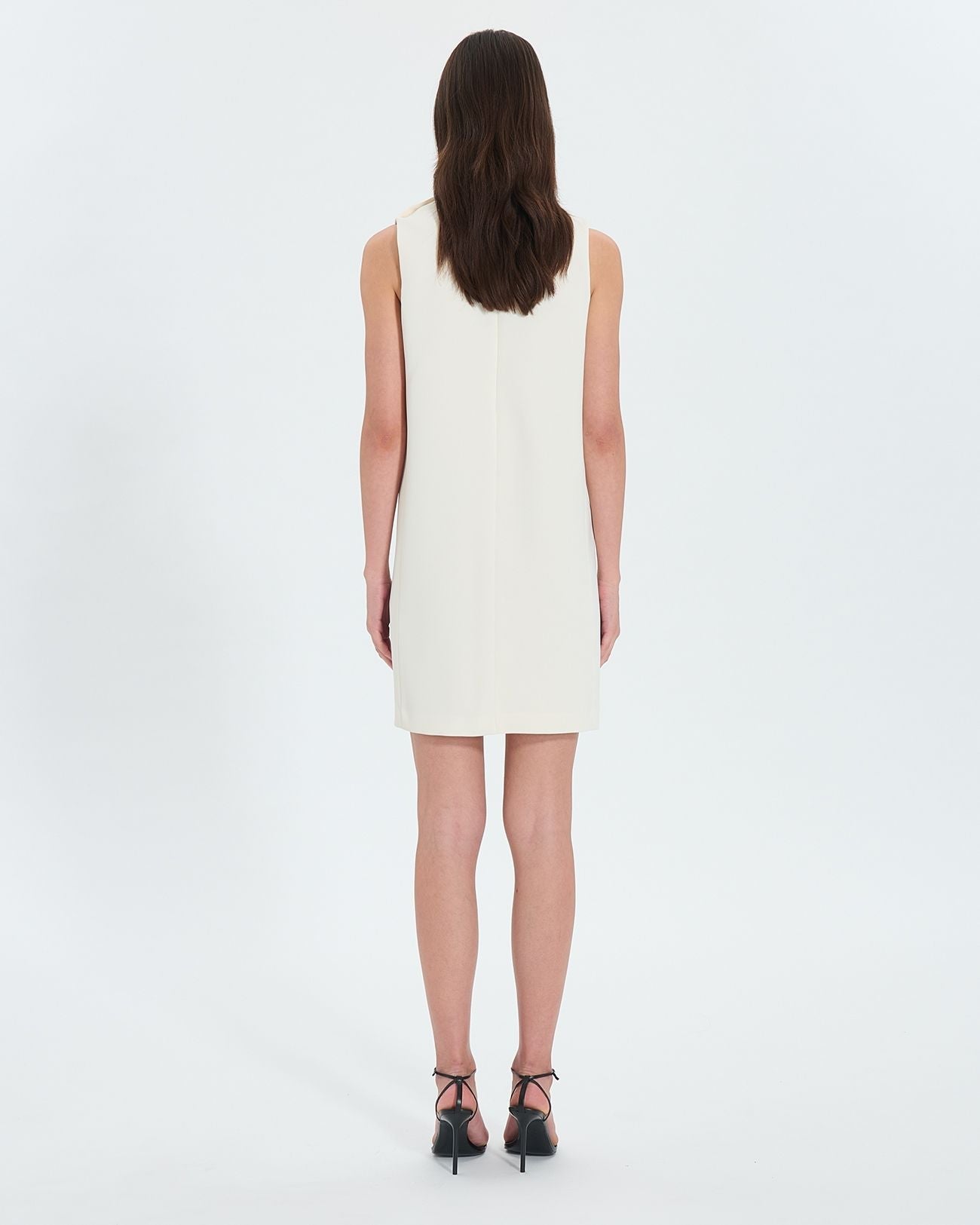 Robe droite en crêpe écrue_3